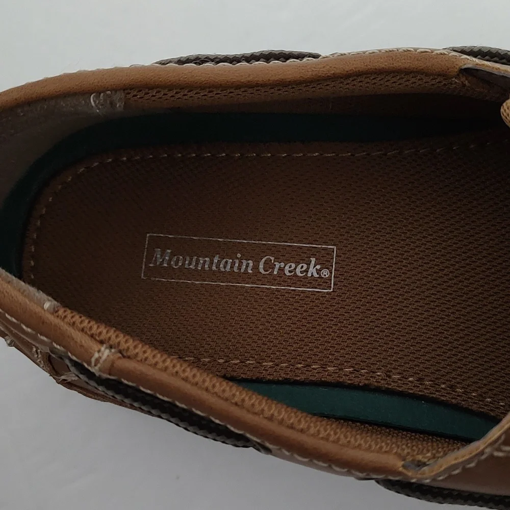 Men's Tan Mountain Creek Tie Up Boat Shoes sz 12 Wide